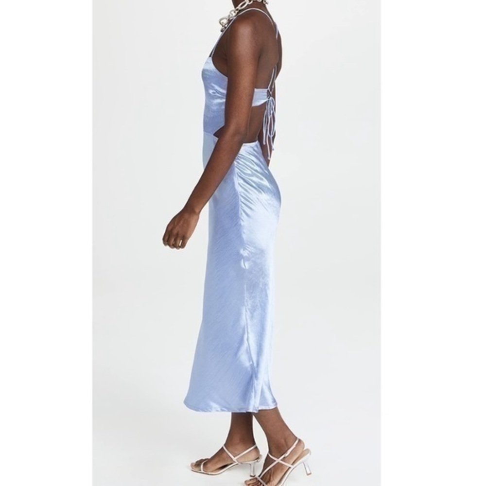 Blue Satin Slip Dress - Picture 2 of 7